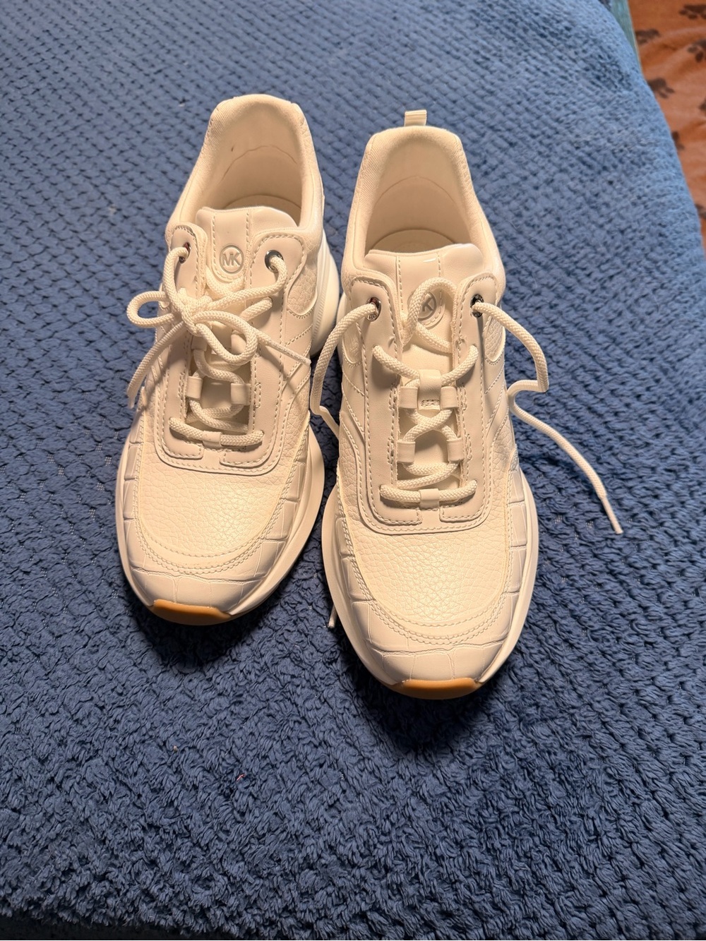 Michael Kors Cream-White Leather Lace-Up Sneakers for Women